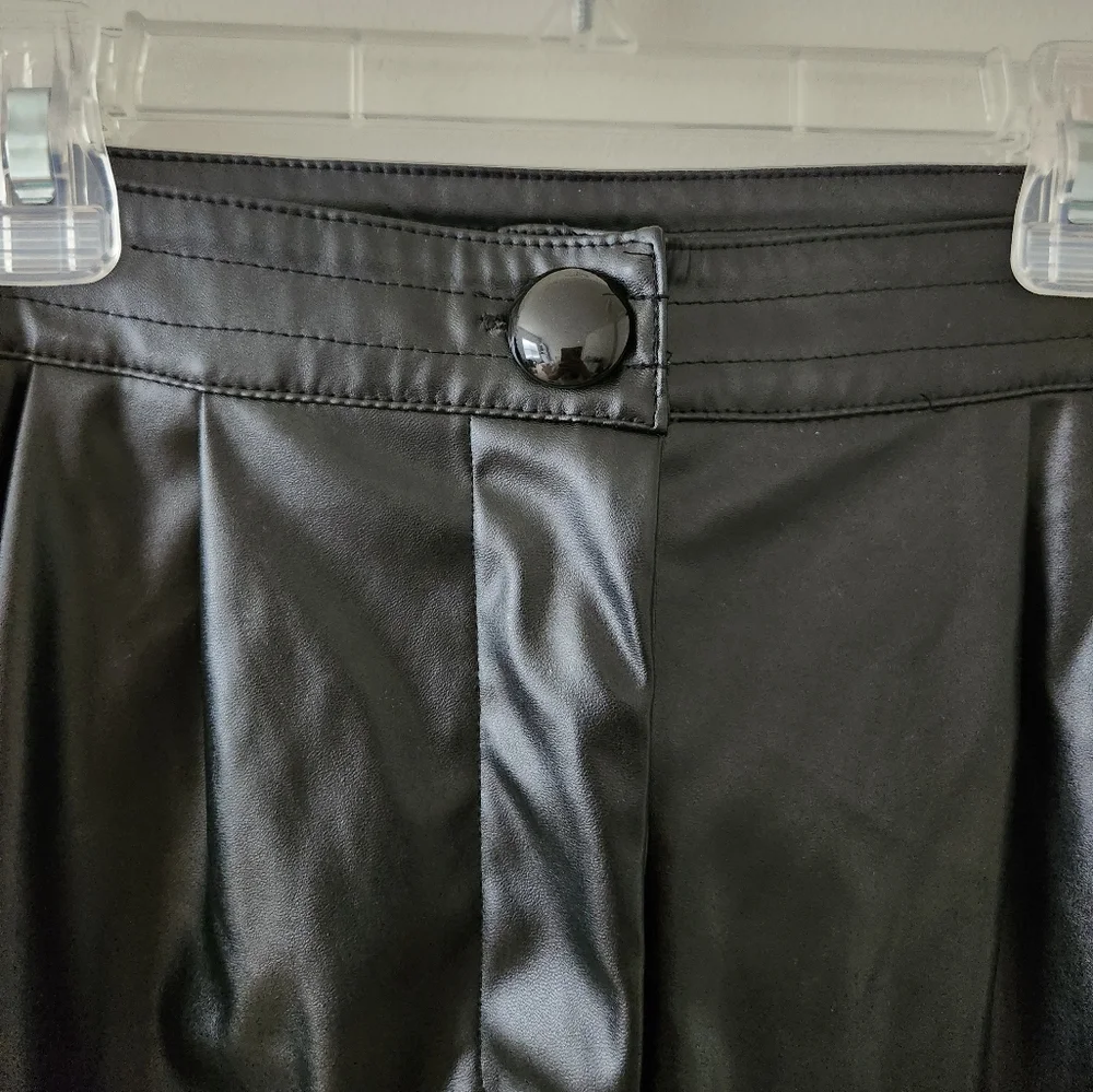 Princess Polly Love Club Faux Leather Straight Leg Pants Black 12 - Picture 8 of 11